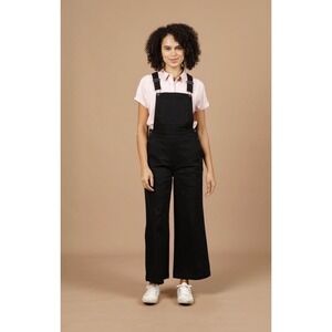 Bridge & Burn Black Wide Leg Overalls Cotton‎ Stretch Bib Dungarees Size 25